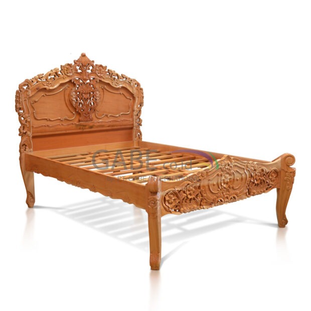 Racoco Bed with Classic Carved Leg Height Modification